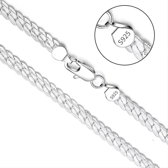8 Inch 925 Silver Bracelet 5MM Side Chain Bracelet For Woman Man Fashion Jewelry - Picture 3 of 3